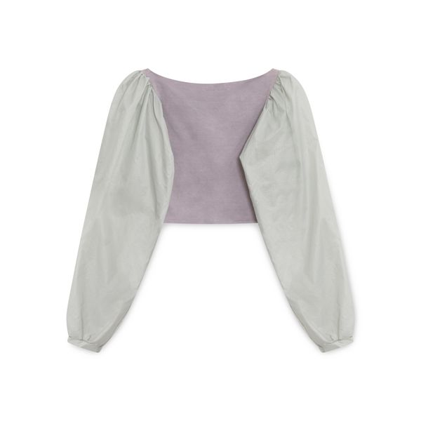 Merritt Meacham Grey Cropped Top