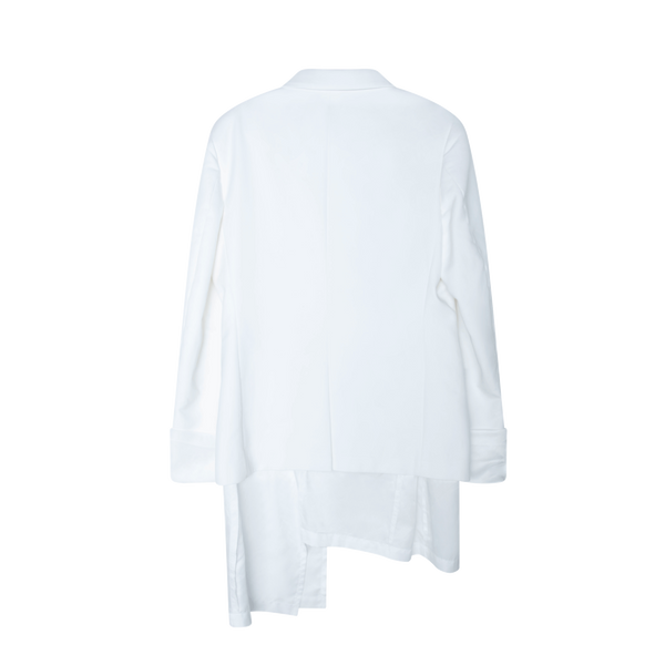 Comme des Garcons White Long Lining Blazer