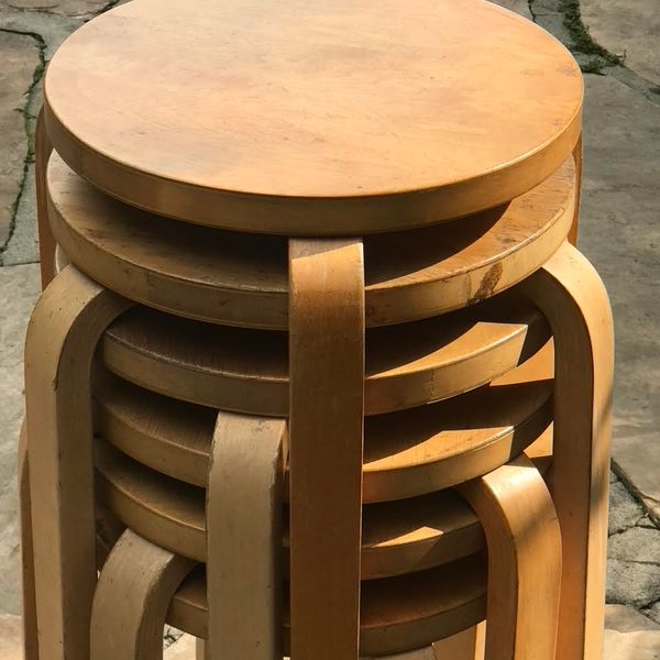 Model 60 Stool, Early Model by Alvar Aalto