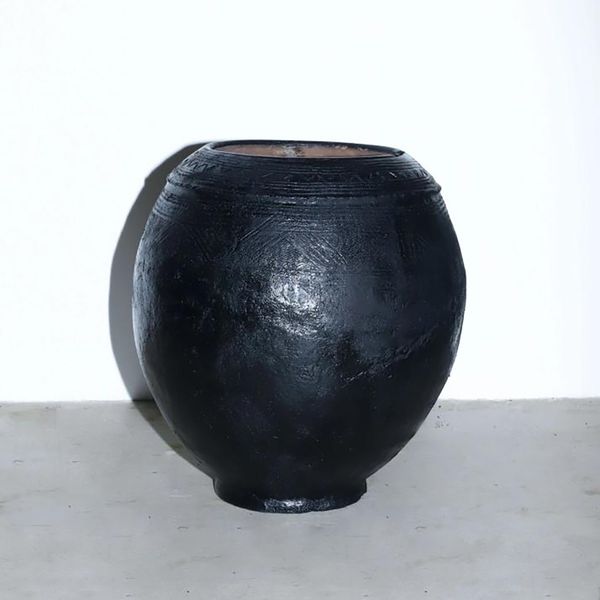 Large Black Terra Cotta Vessel by SIZED