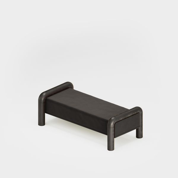 Prowling Velvet Bench with Solid Wood Legs