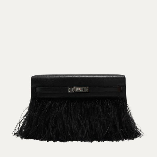 Hermès Chèvre Chamkila Ostrich Feather Kelly Elan Foile