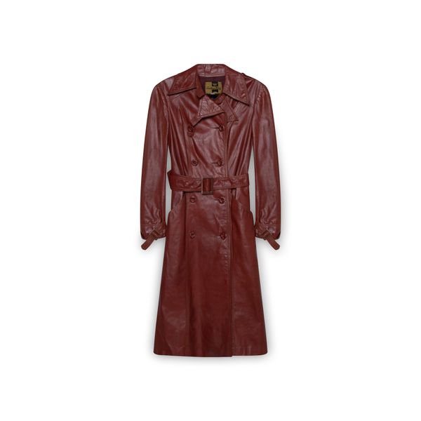 Vintage 70s Leather Trech Coat