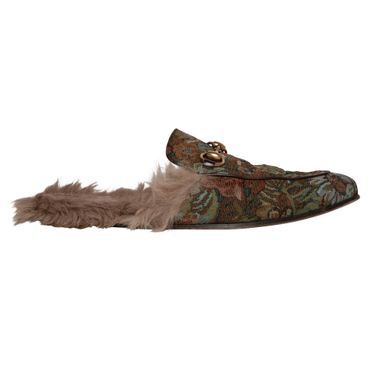 Gucci Princetown Tapestry Fur Loafers