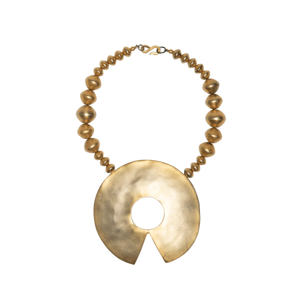 Kenneth Lane Gold Disc Pendant Necklace