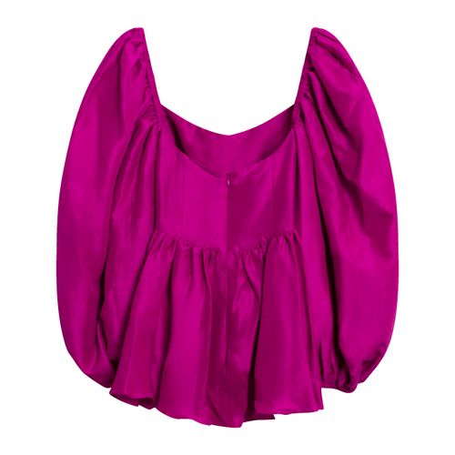 Rhiannon Raw Silk Top - Magenta