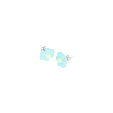 Blue-Yellow Floral Earrings