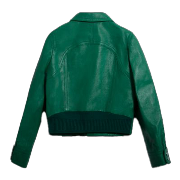 Coach Cropped Leather Blouson Jacket