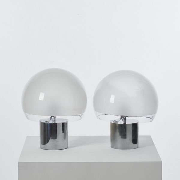 Pair of Luigi Caccia Dominioni LTA6 Porcino Table Lamps Azucena, Italy, 1970s