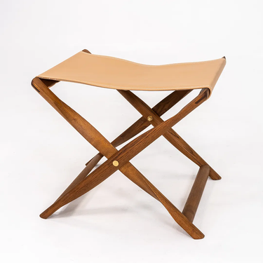 Leather and Smoked Oil Oak Propeller Stool by Kaare Klint for Carl Hansen, 2021