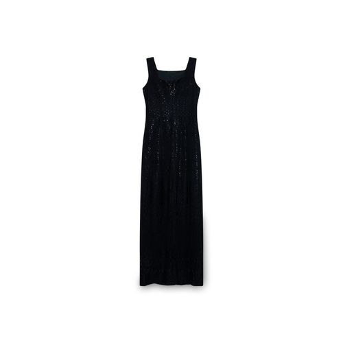 Vintage Molly Malloy Black Woven Maxi Dress
