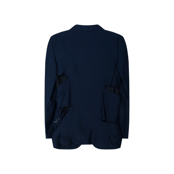 Comme des Garcons Navy Slashed Blazer