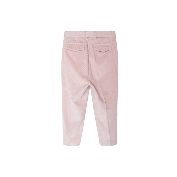 Officine Générale Mory Pleated Cotton Corduroy Trouser in Misty Pink