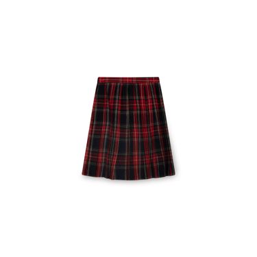 Tribeca New York Short Wool Plaid Pleated Skirt
