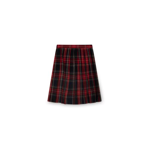 Tribeca New York Short Wool Plaid Pleated Skirt