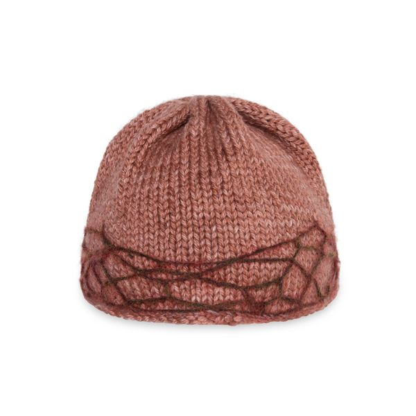 Distressed Beanie in Flesh Pink