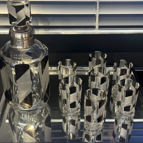 Dior Silver plate and glass art deco style tray circa 1970’s