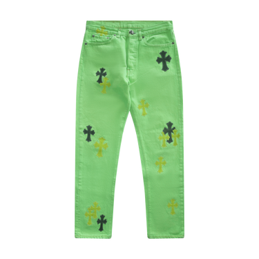 Chrome Hearts Levi's Sex Records Cross Patch Jeans Green