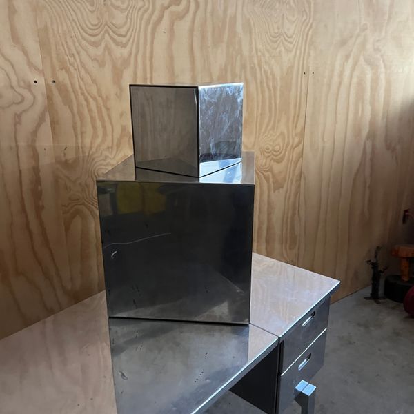 Small Chrome Cube Side Table