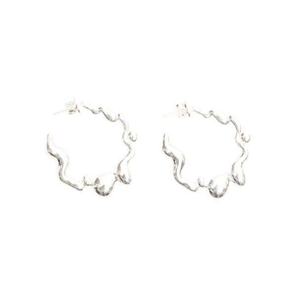 Silver Puddle Play Earrings