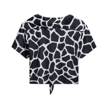 Rampage Cow-Patterned Tie-up Shirt