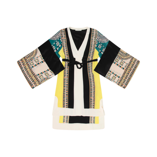 BCBGMAXAZRIA Printed Robe Dress