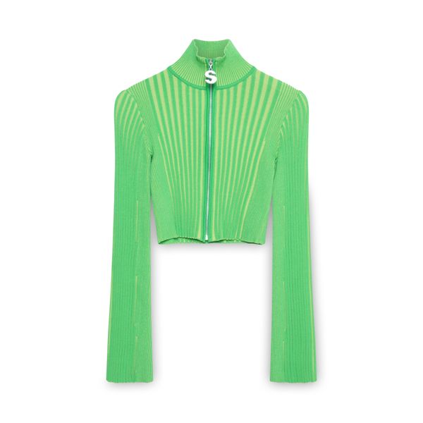 Simon Miller Green Peep Zip Sweater