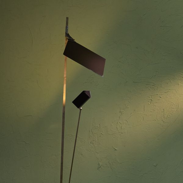 Italian Floor Lamp in Brass and Travertine, 1970s