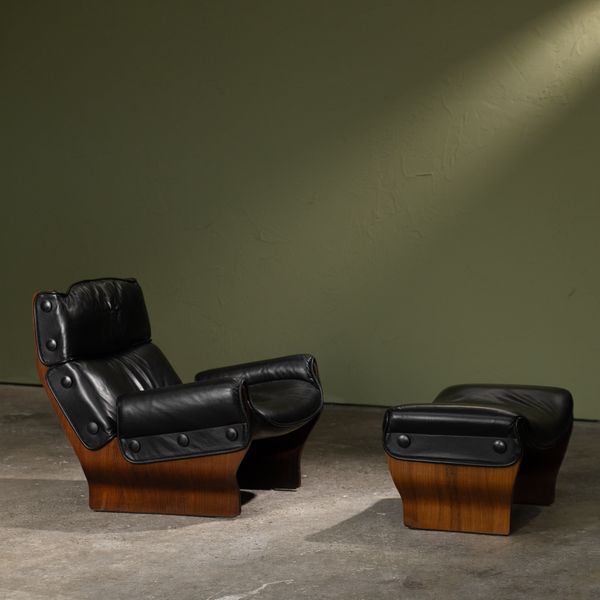 'Canada' Armchair and Ottoman by Osvaldo Borsani for Tecno, Italy, 1965