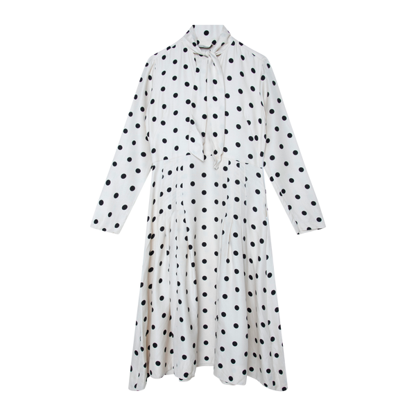 Maryam Nassir Zadeh White Polka Dot Midi Dress