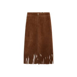 Vintage Brown Suede Midi Cowgirl Skirt by Olivia Catalina Otten