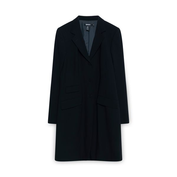 DKNY Black Blazer Trench Coat