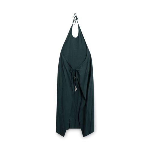 Baserange Silk Apron Dress - Dark Green
