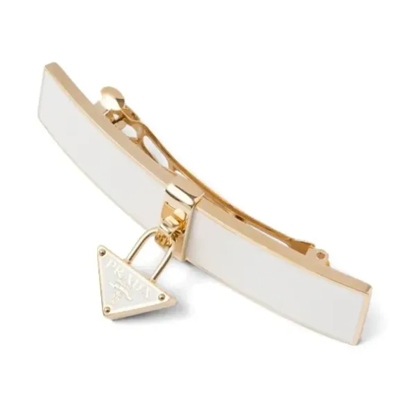 Prada Enamel Triangle Hair Clip