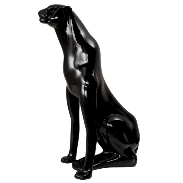Italian Decorative Black Panther Sculpture, 1980s