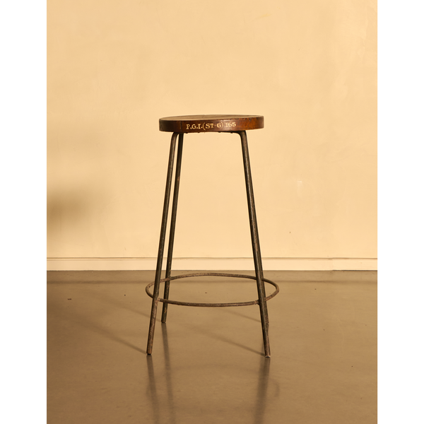 Large Iron Stool by Pierre Jeanneret, 1960