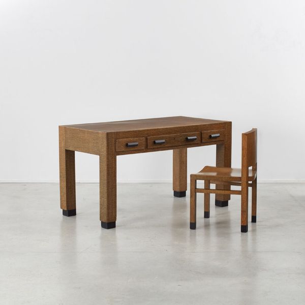 Montalcini & Pagano Desk and Chair Cartiere Giacomo Bosso, Italy, 1929 Set