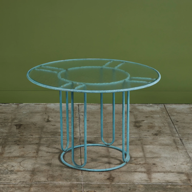 Bronze Round Patio Dining Table by Walter Lamb for Brown Jordan
