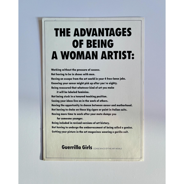 Guerrilla Girls - The Advantages of Being a Woman Artist