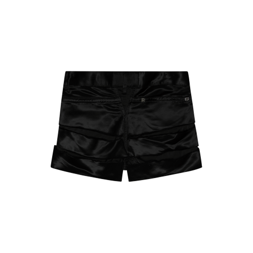 Givenchy Black Satin Ripped Shorts