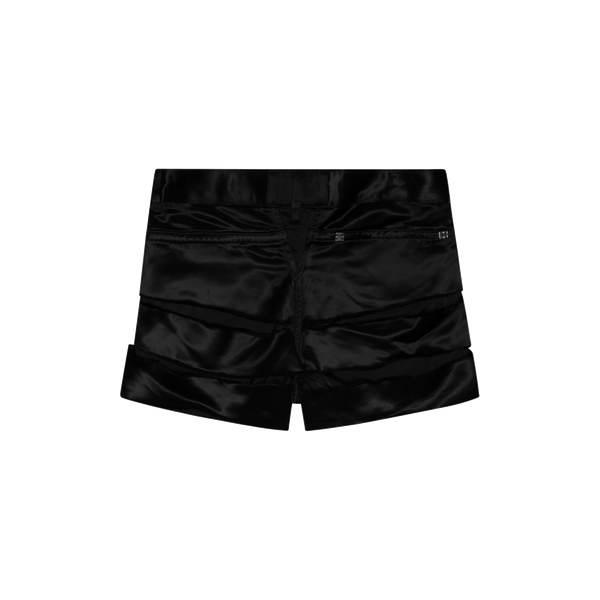 Givenchy Black Satin Ripped Shorts