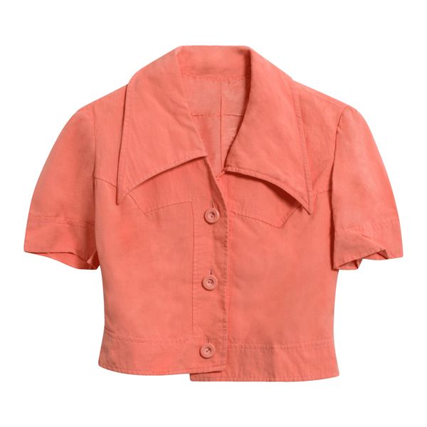 Vintage Coral Cropped Shirt