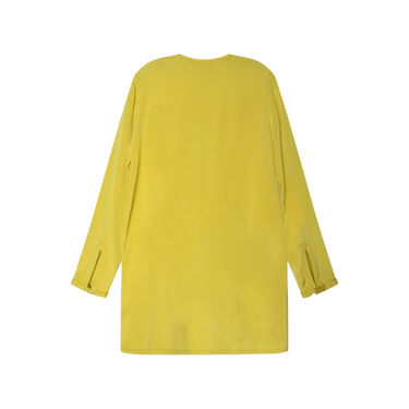MAXAZRIA Chartreuse Silk Tunic Dress