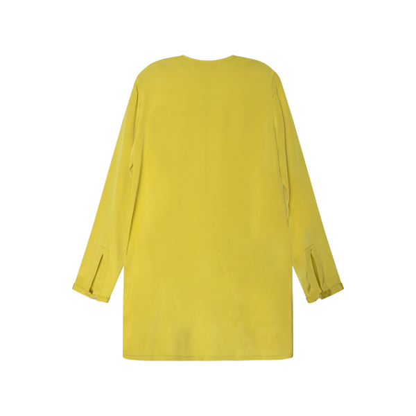 MAXAZRIA Chartreuse Silk Tunic Dress