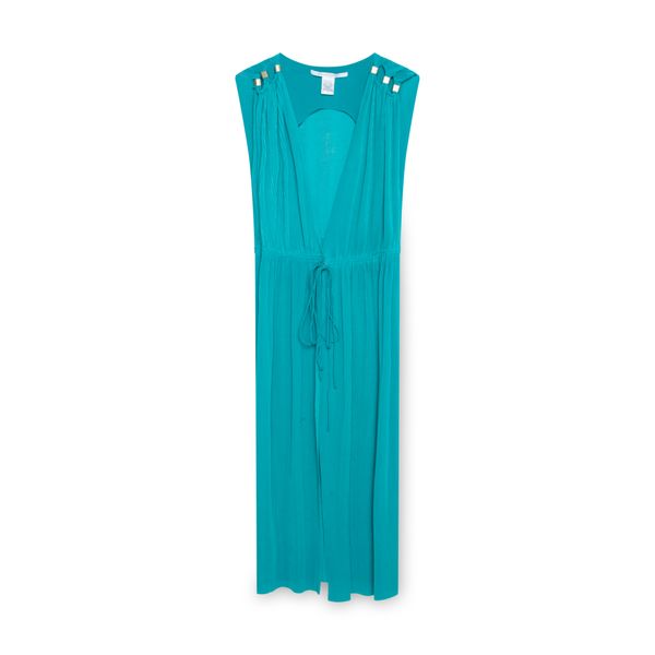 Diane Von Furstenberg Teal Tie Dress