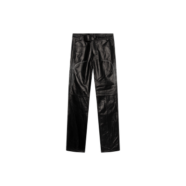 C0D3 Black Leather Flare Pants