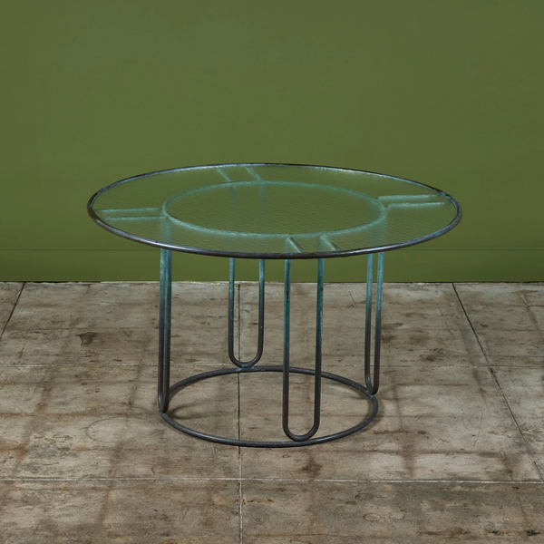 Bronze Patio Round Dining Table by Walter Lamb for Brown Jordan