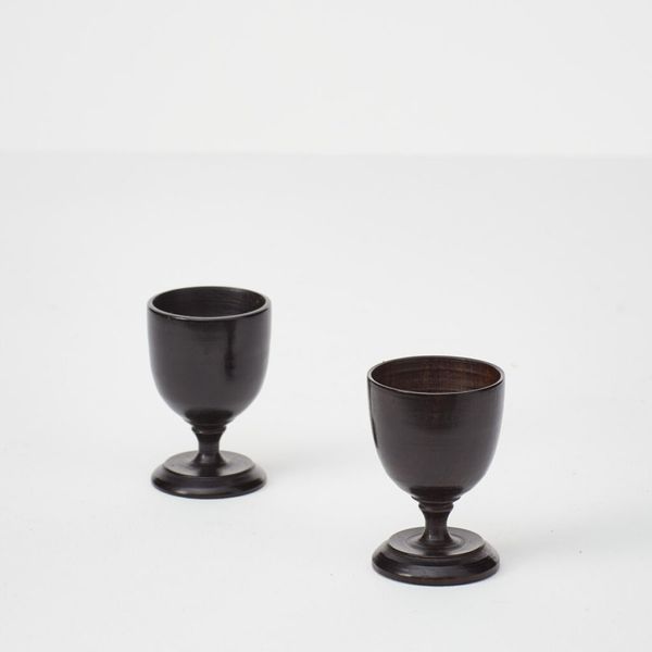 Pair of Antique Ebonised Egg Cups, UK, late 19th century