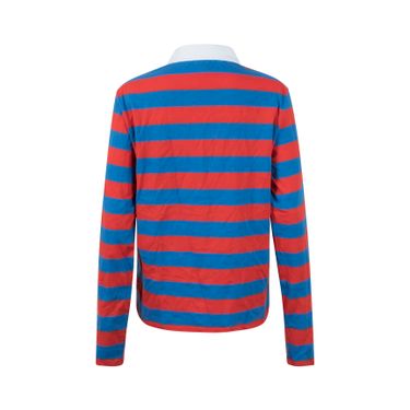 Kule Cotton The Rugby Top In Royal/Poppy