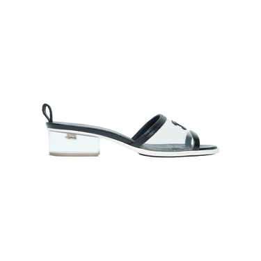 Chanel Black and Clear Heeled Sandal